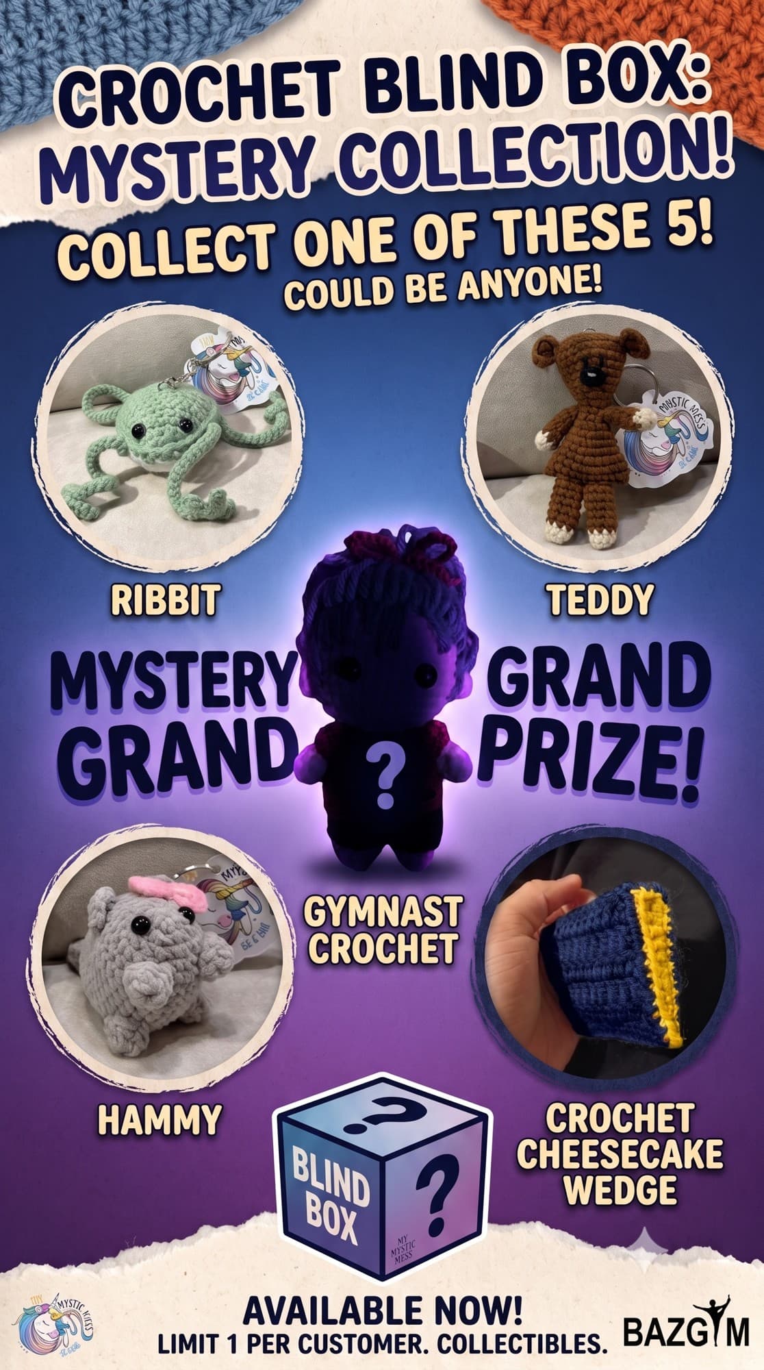 BazGym limited edition blind box crochet toy